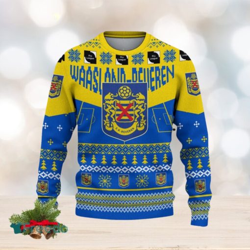 Waasland Beveren Snowflakes Tree Custom Name Ugly Christmas Sweater New For Fans Gift Holidays Christmas