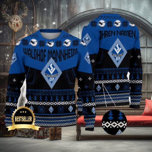 Waldhof Mannheim Ugly Christmas Sweater Logo Custom Name Gift Fans