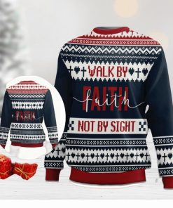 Walk By Faith Ugly Christmas Sweater – Not By Sight 2 Corinthians 57 Ugly Christmas Sweater