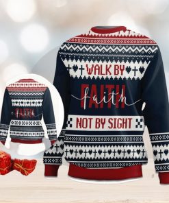 Walk By Faith Ugly Christmas Sweater – Not By Sight 2 Corinthians 57 Ugly Christmas Sweater