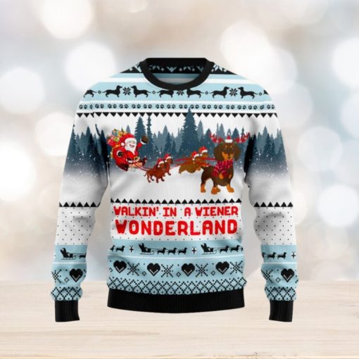 Walkin‘ In A Weiner Wonderland Ugly Christmas Sweater New For Men And Women Gift Holidays Christmas