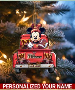 Washington Commanders Mickey Mouse Ornament Personalized Your Name Sport Home Decor