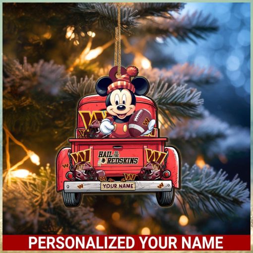 Washington Commanders Mickey Mouse Ornament Personalized Your Name Sport Home Decor