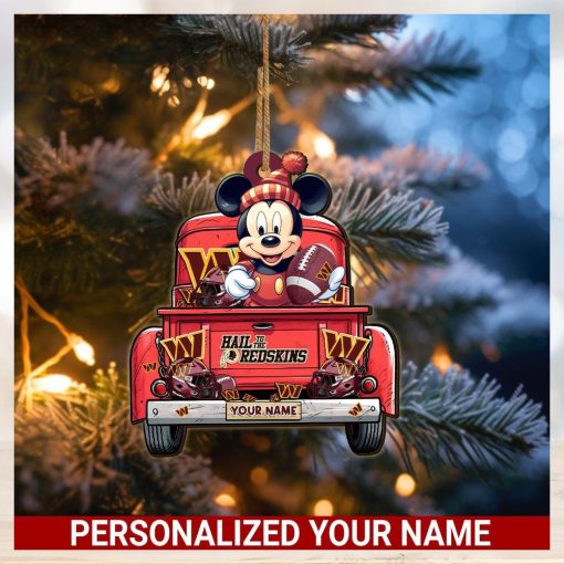 Washington Commanders Mickey Mouse Ornament Personalized Your Name Sport Home Decor