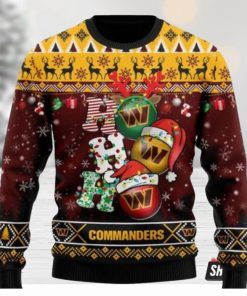 Washington Commanders NFL Ho Ho Ho Ugly Christmas Sweaters