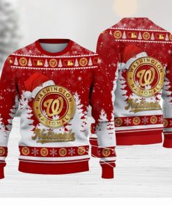 Washington Nationals Logo Wearing Santa Hat Christmas Gift Ugly Christmas Sweater Christmas Gift Ideas