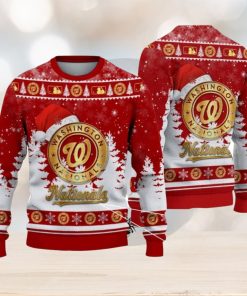 Washington Nationals Logo Wearing Santa Hat Christmas Gift Ugly Christmas Sweater Christmas Gift Ideas