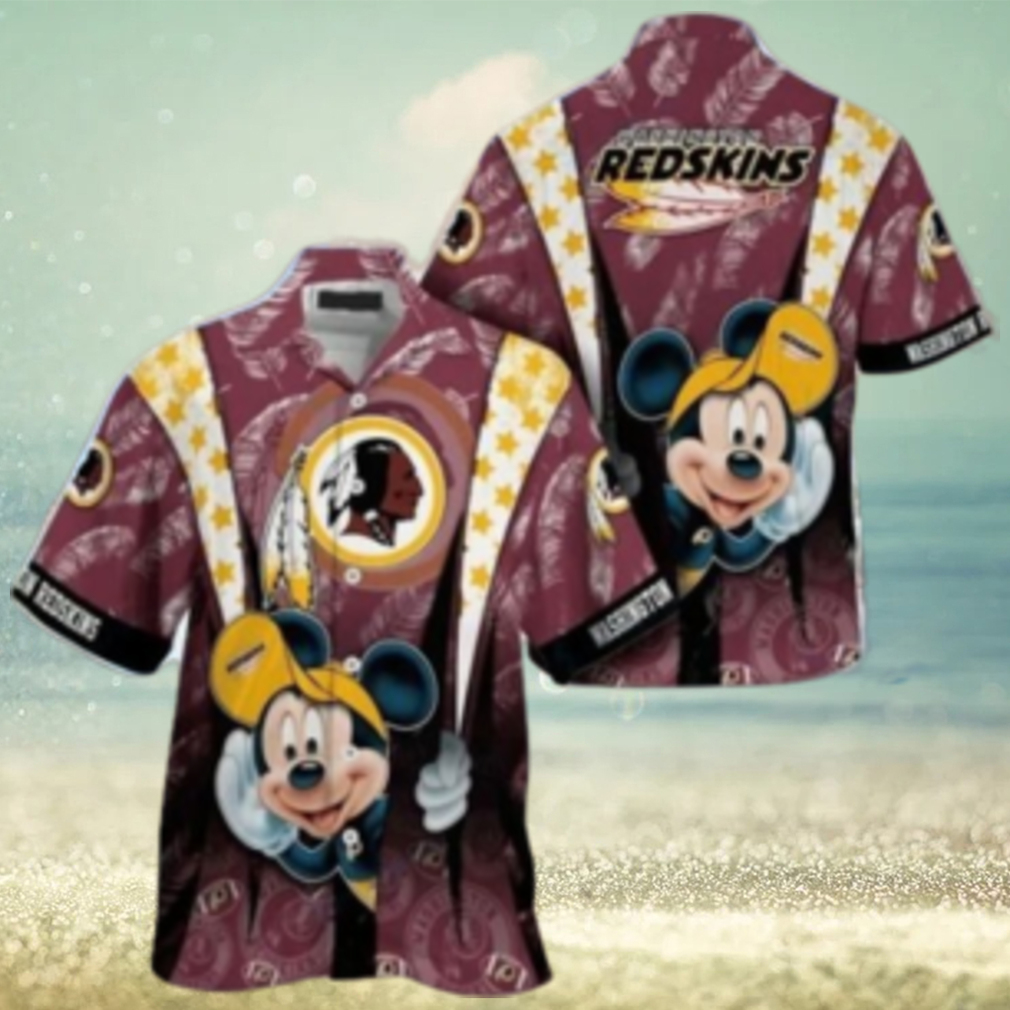Washington Redskins nfl mickey mouse Hawaiian Shirt custom for fan Washington Redskins nfl mickey mouse Hawaiian Shirt custom for fan