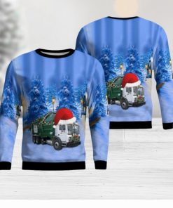 Waste Management Mack Front Ugly Christmas Sweater