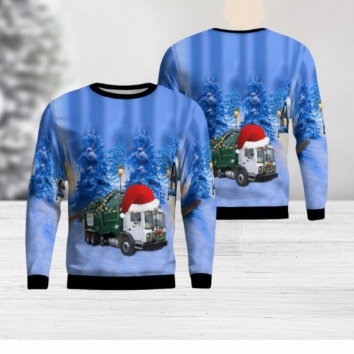 Waste Management Mack Front Ugly Christmas Sweater