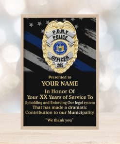 We Thank You Personalized Police Canvas Print Police Badge Casting Plaque Award, hoodie, sweater, long sleeve and tank top We Thank You Personalized Police Canvas Print Police Badge Casting Plaque Award
