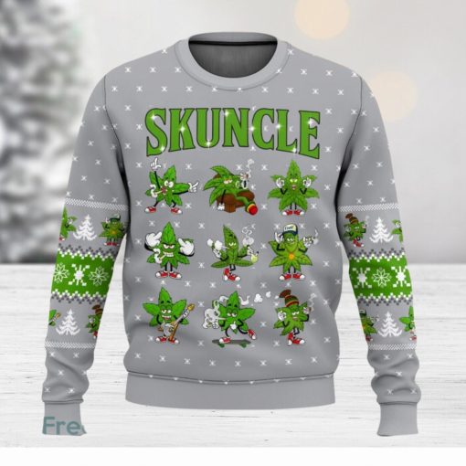 Weed Skuncle 3D Sweater Christmas Gift Ugly Christmas Sweater