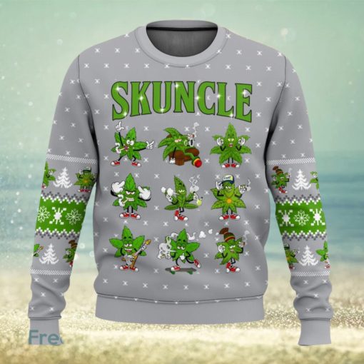 Weed Skuncle 3D Sweater Christmas Gift Ugly Christmas Sweater