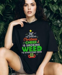 Weed Smoking Elf Squad Funny Cannabis Christmas T Shirt