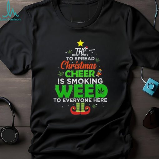 Weed Smoking Elf Squad Funny Cannabis Christmas T Shirt