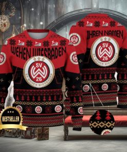 Wehen Wiesbaden Ugly Christmas Sweater Logo Custom Name Gift Fans