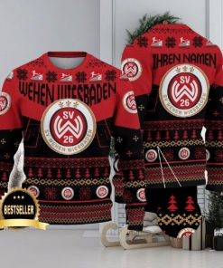 Wehen Wiesbaden Ugly Christmas Sweater Logo Custom Name Gift Fans