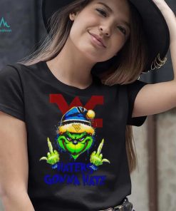 West Virginia Mountaineers Grinch middle finger haters gonna hate shirt