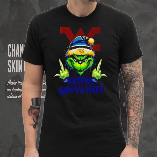 West Virginia Mountaineers Grinch middle finger haters gonna hate shirt