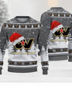 Western Star Logo Wearing Santa Hat Christmas Gift Ugly Christmas Sweater Christmas Gift Ideas