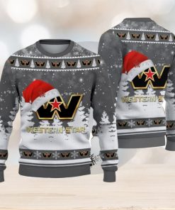 Western Star Logo Wearing Santa Hat Christmas Gift Ugly Christmas Sweater Christmas Gift Ideas