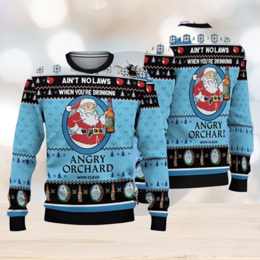 When Youre Drinking Angry Orchard With Santa Claus Ugly Sweater 3D