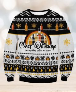 Whisky The Happiest Drink On Earth Ugly Sweater Style Gift For Men And Women