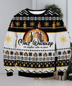 Whisky The Happiest Drink On Earth Ugly Sweater Style Gift For Men And Women