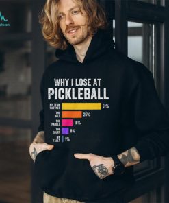 Why I Lose at Pickleball Humor Funny Pickleballers T Shirt