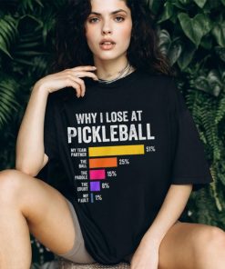 Why I Lose at Pickleball Humor Funny Pickleballers T Shirt
