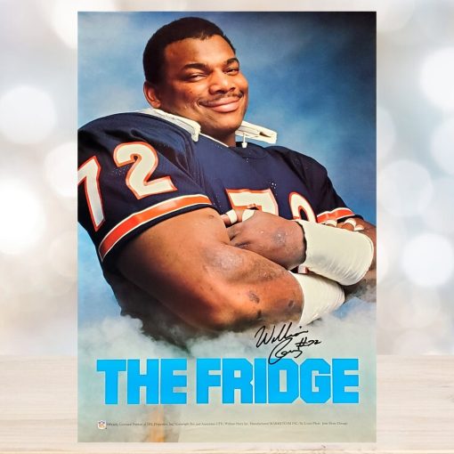 William Perry The Fridge Chicago Bears Nfl Football Vintage Original Poster