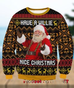 Willie Nelson Have A Willie Nice Santa Claus Ugly Christmas Sweater