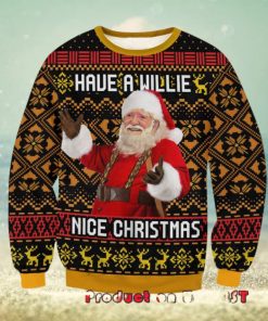 Willie Nelson Have A Willie Nice Santa Claus Ugly Christmas Sweater