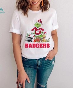 Wisconsin Badgers Grinch and Max dog funny Christmas shirt