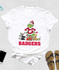 Wisconsin Badgers Grinch and Max dog funny Christmas shirt
