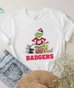 Wisconsin Badgers Grinch and Max dog funny Christmas shirt