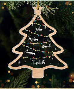 Wish You A Wonderful Christmas   Family Personalized Custom Ornament   Acrylic Custom Shaped   Christmas Gift For Family Members