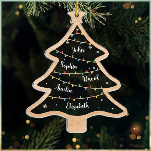 Wish You A Wonderful Christmas   Family Personalized Custom Ornament   Acrylic Custom Shaped   Christmas Gift For Family Members