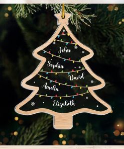 Wish You A Wonderful Christmas   Family Personalized Custom Ornament   Acrylic Custom Shaped   Christmas Gift For Family Members