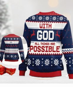 With God All Things Are Possible Matthew 1926 Ugly Christmas Sweater