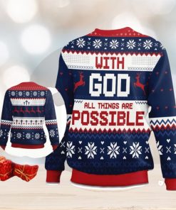 With God All Things Are Possible Matthew 1926 Ugly Christmas Sweater