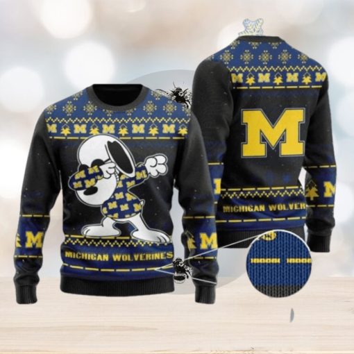 Wolverines Snoopy Dabbing Knitted Ugly Christmas Sweater