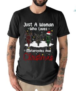 Woman Loves Motorcycles Xmas Shirt
