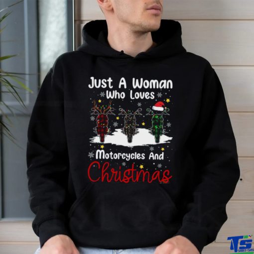 Woman Loves Motorcycles Xmas Shirt