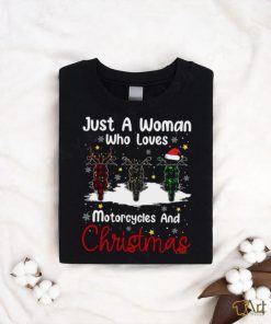 Woman Loves Motorcycles Xmas Shirt