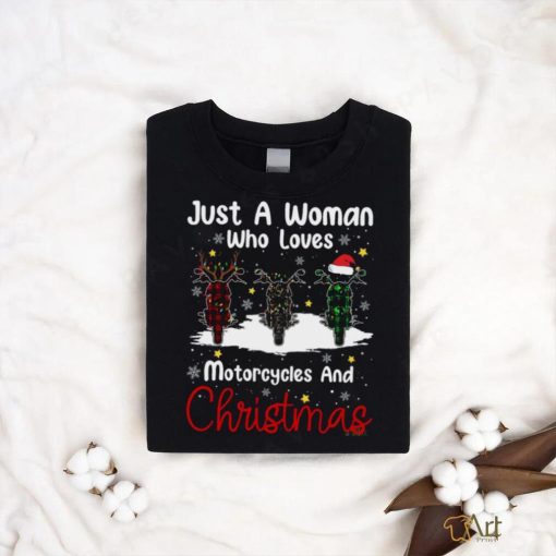 Woman Loves Motorcycles Xmas Shirt