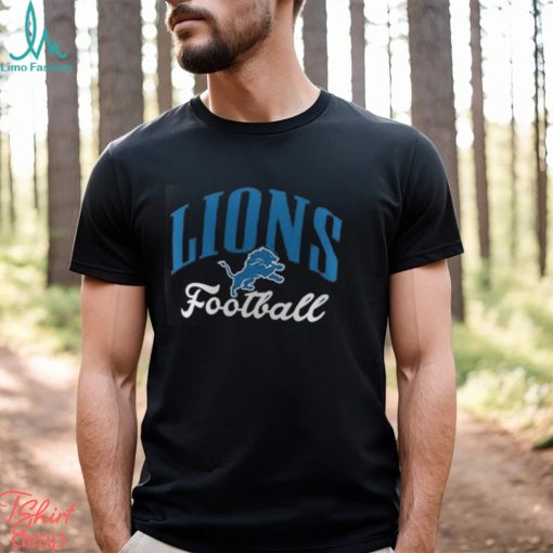 Women’s Fanatics Branded Black Detroit Lions Victory Script V Neck Long Sleeve T Shirt
