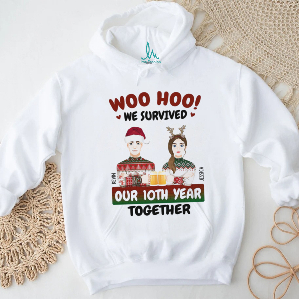 Woo Hoo We Survived Christmas Gift For Couples Personalized T Shirt Woo Hoo We Survived Christmas Gift For Couples Personalized T Shirt