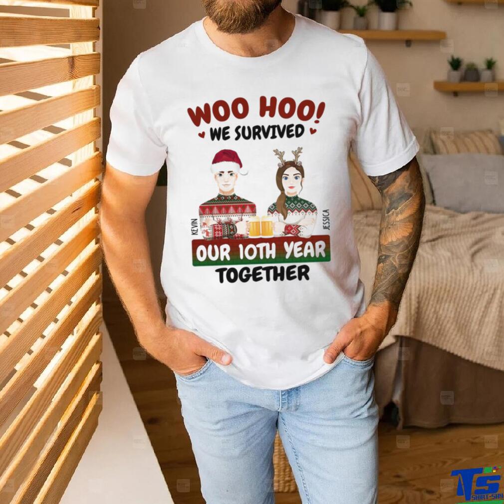 Woo Hoo We Survived Christmas Gift For Couples Personalized T Shirt Woo Hoo We Survived Christmas Gift For Couples Personalized T Shirt