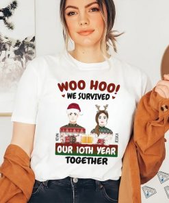 Woo Hoo We Survived Christmas Gift For Couples Personalized T Shirt